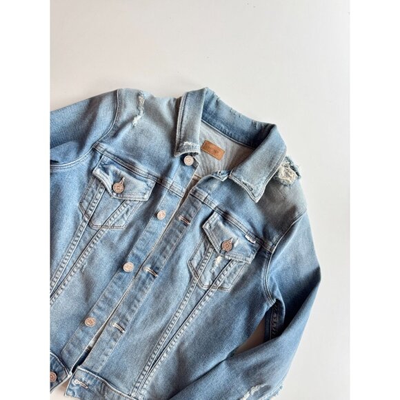 MOTHER The Bruiser Love Gun Cropped Fit Stretch Denim Jacket, Size S - Picture 6 of 16
